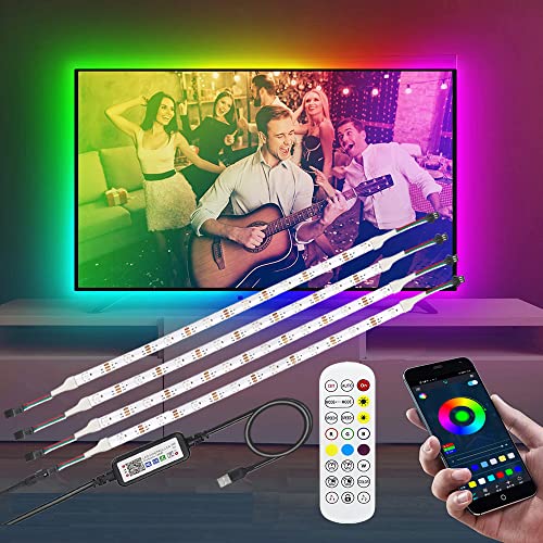 RGB+IC LED Strip 4 * 0.5M,LED Streifen USB 5V, Musik Sync, Segmentcontrol,Farbwechsel,led band für TV Hintergrundbeleuchtung/Schlafzimmer/Küche/Schlafzimmer/Party,etc. von Yamlten