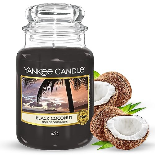 Yankee Candle Duftkerze im Glas (groß) – Black Coconut – Kerze mit langer Brenndauer bis zu 150 Stunden von Yankee Candle