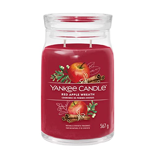 Yankee Candle Signature Duftkerze ; große Kerze mit langer Brenndauer „Red Apple Wreath“ ; Soja-Wachs-Mix ; Perfekte Geschenke für Frauen von Yankee Candle