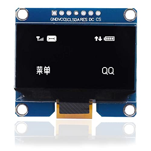 1,54 Zoll OLED Modul 128 x 64 Weiß Gelb Blau SSD1309 Treiber I2C Interface Display Module (Weiß) von Yanmis