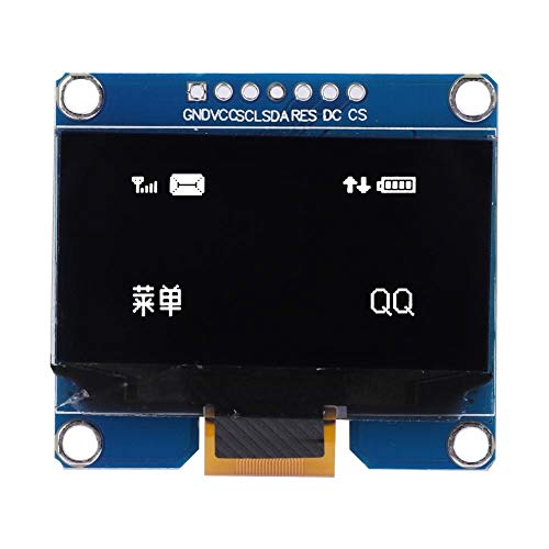 1,54 Zoll OLED-Modul 128 x 64 Weiß Gelb Blau SSD1309 Treiber I2C-Schnittstellenanzeigemodul(Weiß) von Yanmis
