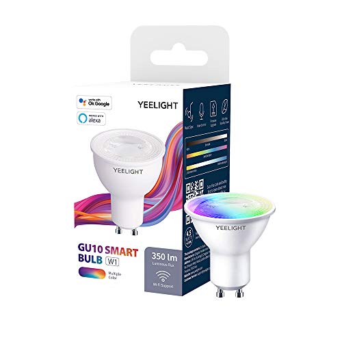 Yeelight GU10 W1 Wifi-Lampe, 4,5 W 350 Lumen Kein Hub erforderlich Smart Color LED-Licht unterstützt Musiksynchronisation, Google-Assistent Alexa Voice Control von Yeelight