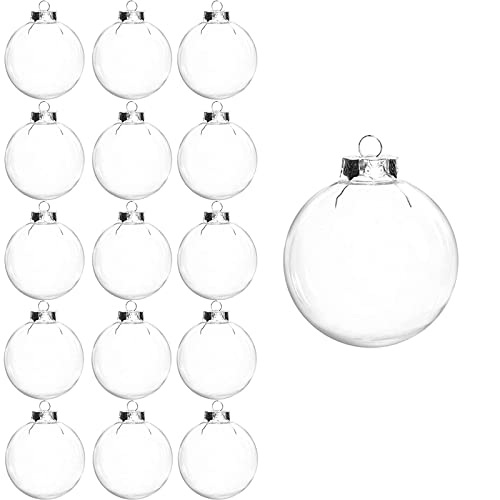 15 Stück DIY weihnachtskugeln transparent befüllbare Kugeln aus Kunststoff Ornamente, bruchsichere Weihnachtskugeln für Weihnachten, Halloween, Geburtstag, Hochzeitsdeko, Geschenk Dekoration (60 mm) von Yevheniy