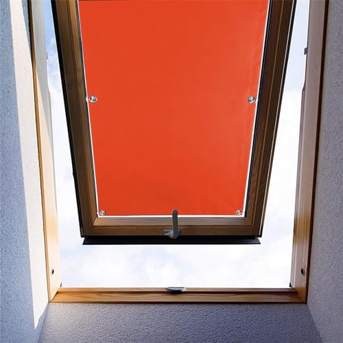 Ygann Dachfenster Rollo Thermo Sonnenschutz Verdunkelungsrollo für Dachfenster UV Schutz mit Saugnäpfe ohne Bohren ohne kleben (Orange,112x118cm) von Ygann