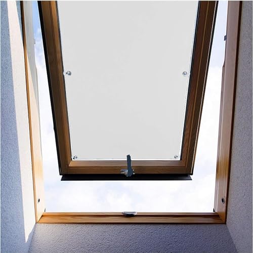Ygann Dachfenster Rollo Thermo Sonnenschutz Verdunkelungsrollo für Dachfenster UV Schutz mit Saugnäpfe ohne Bohren ohne kleben (Weiß,32x56cm) von Ygann