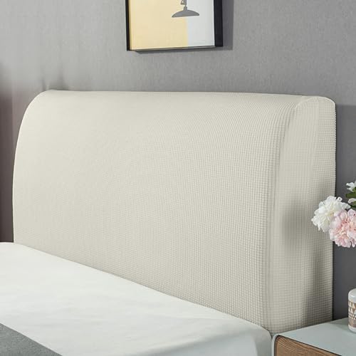 Yidaxing Bett Kopfteil Bezug/Überzug, Bettkopfteil Hussen Strecken Bett Kopfteilbezug Dehnbar Waschbar Verdicken All-Inclusive Staubdicht Bett Kopfteil Überzug für Bett Kopf(120-140cm,Weiß) von Yidaxing