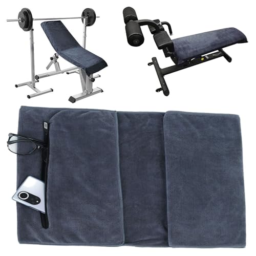 Ylinwtech Saugfähiges Sporthandtuch aus Microfaser,Fitness Handtuch mit Versteckter Reißverschlusstasche,Handtuch mit Tasche für Sport,Gym und Training für Damen Herren(120X50 cm,Grau) von Ylinwtech