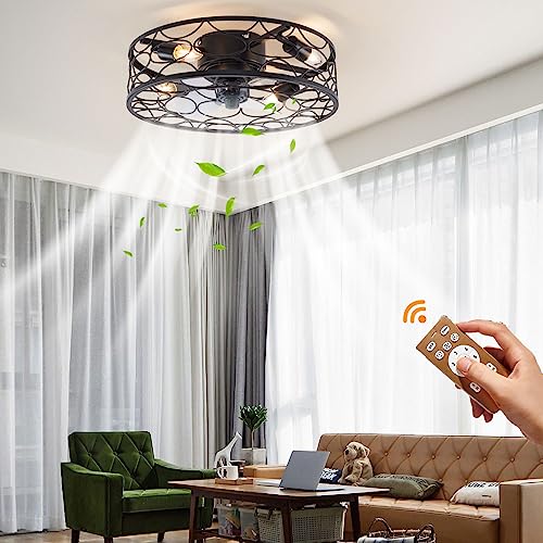 Yolancity Deckenventilator mit Beleuchtung, Lampe mit Ventilator und Fernbedienung Timer, 6-stufige Justierbare, für Wohnzimmer, Esszimmer, Schlafzimmer, Restaurant von Yolancity