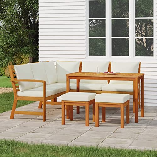 Yolola Lounge Gartenmöbel Set Holz mit Kisse Mecksofa Garten Balkonmöbel Sitzgruppe Loungemöbel Terrasse Gartenlounge Sofa Outdoor Gartensofa Sitzbank Gartensessel von Yolola