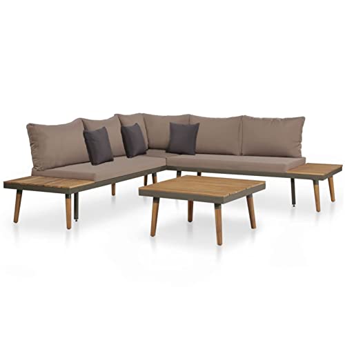 Yolola gartenmöbel Set 4 teilig Terassenmöbel außen gartenmöbel Balkon Lounge Lounge Sofa Outdoor ecklounge Outdoor,Gartensofa Aluminium,Eckmodul,Braun von Yolola