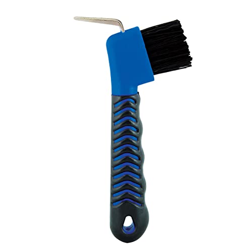 York Hufkratzer für Pferde mit Gummigriff Grooming Tools Rutschfester Gummigriff (blau) von York