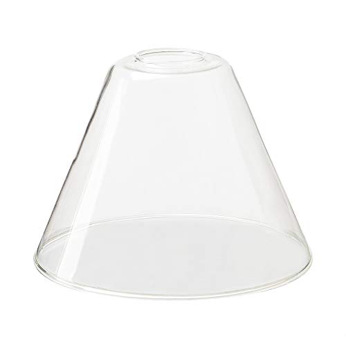 Yosoan Industrial Transparent Glass Shade Ersatz Lampenschirm für Loft Bar DIY Deckenpendelleuchte Wandleuchte (Kegel Lampenschirm (mit Hals)) von Yosoan