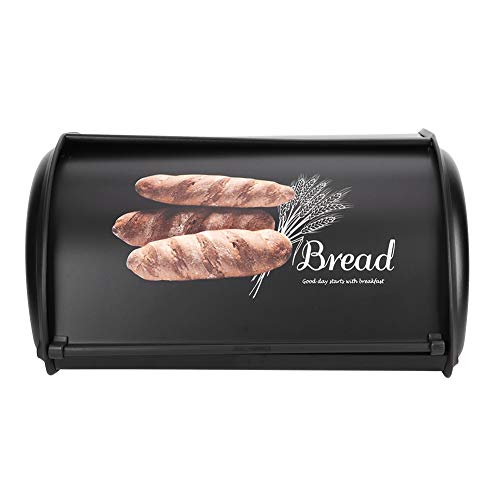 Brotkasten-Aufbewahrungsbox, Brotaufbewahrungsbox, Brothalter, Brotkasten für Küchenlebensmittel (BLACK) von Yosoo
