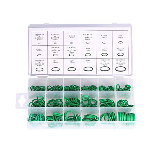 yosoo 270pcs 18 Größen Dichtungsgummi Sortiment Kit für Klimaanlage HNBR O-Ring Set Auto Auto Fahrzeug Repair Grün von Yosoo