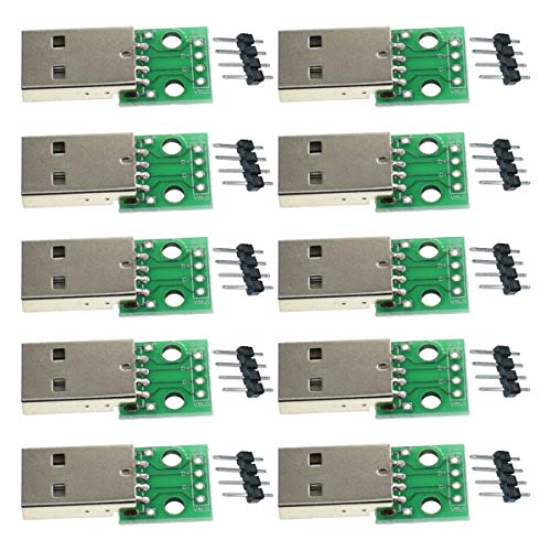YOUMILE 10er Pack DIY Stecker/MINI MICRO USB zu DIP Adapter 2.54mm 5pin Buchse B Typ USB2.0 Buchse PCB Converter USB 3.0 von Youmile