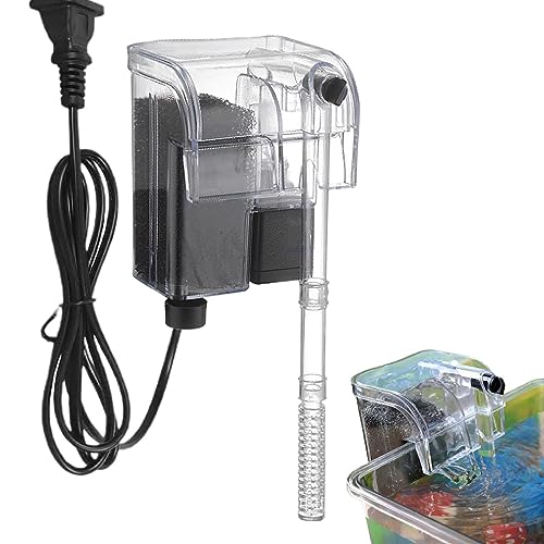 Youpo Aquarium-Wasserfallfilter, Aquariumfilter zum Aufhängen, Ölskimmer zum Entfernen von Ölflecken, Mini-Aquariumfilter mit schneller Filtration für kleine Aquarien von Youpo