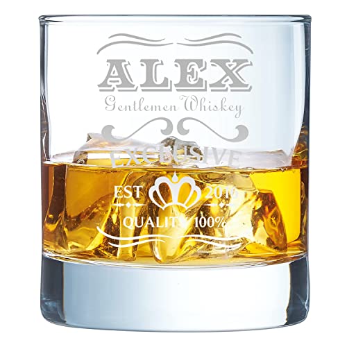Your Gravur - Whiskey Glas mit Gravur - Name & Jahr - personalisiertes Whiskyglas mit 30cl - personalisierte Geschenke für Männer, Väter & Motorradfahrer - tolles personalisiertes Whiskey Glas von Your Gravur