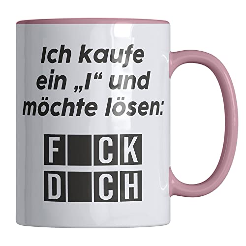 Your Gravur - Tasse mit Spruch - ICH KAUFE EIN I - Lustige Tassen - Kaffeetasse in verschiedenen Farben - Tasse als Geschenkidee für Arbeitskollegen - Kaffeetasse mit Witz – Rosa von Your Gravur