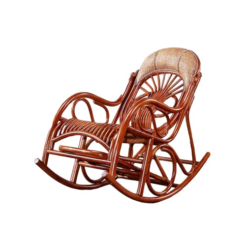 YuanSpring Stuhl Terrassen-Schaukelstuhl, Heimbalkon-Stuhl mit hoher Rückenlehne, lässiges Rattan-Sofa, atmungsaktiver Sessel(A) von YuanSpring