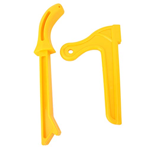 Schiebestock, 2 Stück gelber Kunststoff 2-in-1-Holzsäge-Schiebestock Praktisches Sicherheits-Schiebeblock-Holzbearbeitungswerkzeug für Tischkreissäge von Yuecoom
