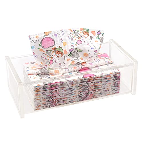 1Stück Tücherbox,Kosmetiktücherbox,Plastik Taschentuchbox,Acryl Tissue Box,26.7×13.0×8.5 cm mit Deckel Taschentuchbox für Esszimmer Badezimmer Schlafzimmer Büro - Acryl Transparent von Yuknees