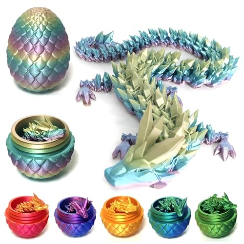 3D-gedruckter Überraschungsdrache im Ei, 3D Gedrucktes Drachenei Geheimnisvolle Dracheneier, abnehmbare Eierschale und flexible Gelenke, Schreibtischspielzeug, Erwachsene, Spielzeug für Autismus (C) von YuuFcy