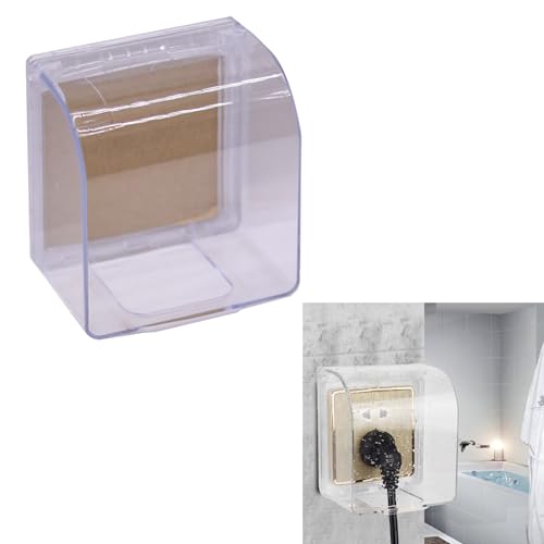 Steckdosenabdeckung Schalter Abdeckungen Stecker Box, Außensteckdosen Wasserdicht, Selbstklebende, 86 Typ Steckdose Abdeckungen, Plus-Höhe Design, für Badezimmer, Zuhause, Draußen, Weiß von Yxmohala