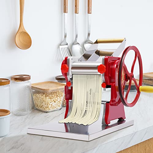 Edelstahl Nudelmaschine, 0.5-5mm Pastamaker Pastamaschine, Manuell Pasta Maschine Teigmaschine, für frische Pasta, 5-10 Personen auf einmal von YyanLAK