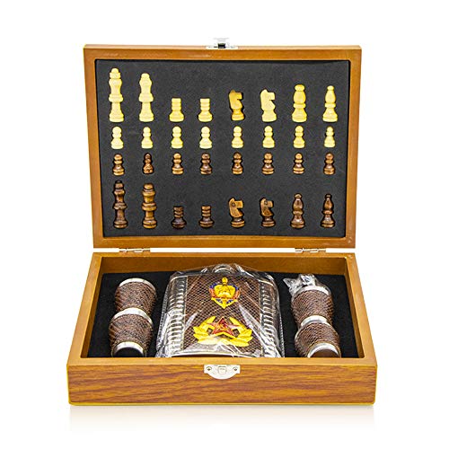 ZARENHOFF Geschenkbox, mit Schachspiel und Flachmann 240 ml (Bester Angler) von ZARENHOFF