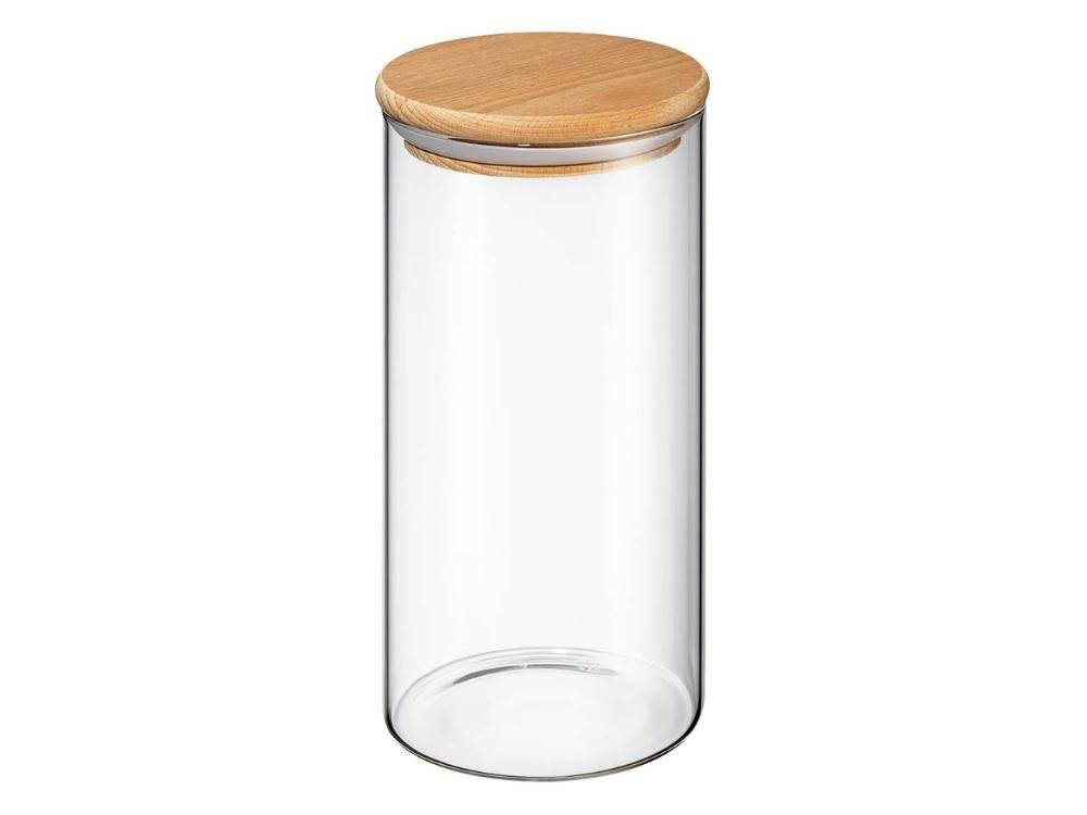 ZASSENHAUS Vorratsdose Zassenhaus Vorratsglas mit Holzdeckel 1300 ml, Borosilikatglas, Buchenholz von ZASSENHAUS