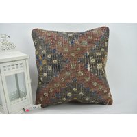 Bedingskissen/Dekokissen Körperkissen Kelim Kissen 16x16 cm Couchkissen Bodenkissen Wollkissen Code 12465 von ZDkilimpillow