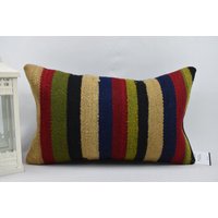 Kelim Kissen/Türkisfarbenes Boho Großes Sofa Handgemachtes 12x20 cm Kissenbezug Code 5493 von ZDkilimpillow