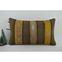 Komfort Kissenbezug/Akzentkissen Handgemachtes Wollkissen Dekokissen Kelimkissen 12x20 Sofakissenbezug Code 4815 von ZDkilimpillow