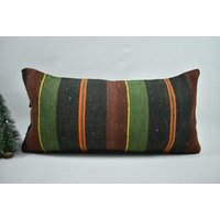 Lendenkissen/Kelimkissen Terassenkissen Bankkissen Boho Kissen Sofakissen 12x24 Kissenbezug Code 5007 von ZDkilimpillow