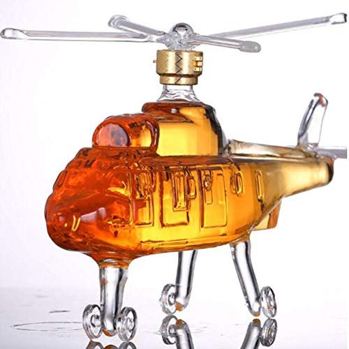 Hubschrauber-Dekanter, Weinflasche in Glasform, Borosilikatfreier Glaskristall, 750 ml von ZEBEYE