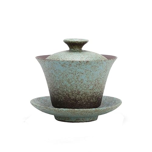 Kung-Fu-Teetasse, japanische grobe Keramik-Teetasse, handgefertigte Keramik-Kung-Fu-Teetasse, kleine Teeschale, Retro-Teeset (grün) (Color : Green) von ZEBEYE