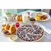 Frühstücks-Snack-Tablett-Set, Nüsse-Geschirr, Handgemachte Vorspeisenschalen, Keramik Serviertablett-Platte, Speise-Set Geschenk von ZEEMRusticHomeDecor