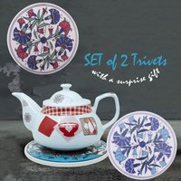 Ton Trivet Matten, Küche Keramik Untersetzer, Mehrzweck Untersetzer Isolierung, Boho Geflochtene Tischsets, Moderne 7 Zoll Hitzebeständige Schale von ZEEMRusticHomeDecor