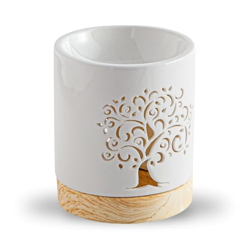 Parfumbrenner Ceramy Life Tree - Parfümierter Wachsbrenner - Handgefertigtes Glücksbringer-Objekt - Duftspender - Symbolische Geschenkdekoration - 50ml - H 10,5cm - Zen'Arôme von ZEN ARÔME