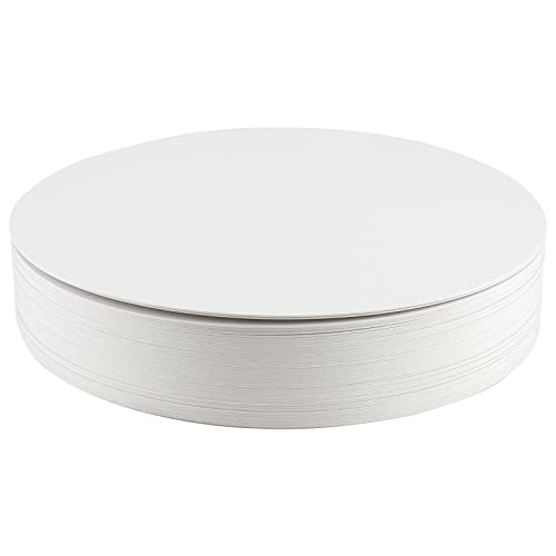 ZEONHEI 50Stück 25 cm Cake Board, 1mm Stabil Tortenplatte Cakeboard Rund Weiß, Cake Drum für Präsentation von Kuchen, Torten, Brot, Gebäck von ZEONHEI