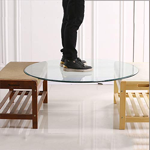 ZH-1 Schwerlast Tischplatte aus gehärtetem Glas, runder Tisch Glasplatte, Klarglas Kreis 8mm stark, Belastung 100 kg, ø40cm,50cm,60cm,70cm,80cm von ZH-1