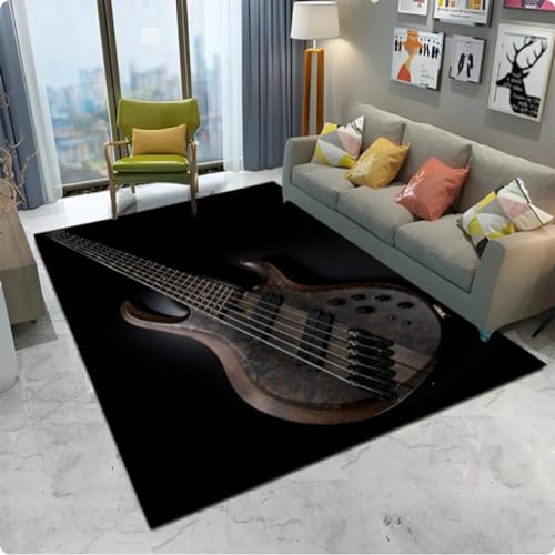 ZHANGCHENG Teppich Mit Klassischer Gitarre Für Zuhause, Teppich Für Wohnzimmer, Schlafzimmer, Sofa, Fußmatte, Dekor, rutschfeste Bodenmatte 60X90CM von ZHANGCHENG