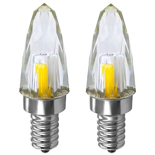 ZHENMING E12 dimmbare LED-Kerzenlampe, reines K9-Glas, Kristall-LED-Glühbirne, Kandelaber, klare Lampe, 240 V, 3 W (30 W), 2 Stück (Warmweiß, 2700 K) von ZHENMING