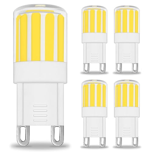 ZHENMING G9 LED Lampe, LED Leuchtmittel 2W Kaltweiß 6000K Ersetzt 20W Halogenlampe, G9 Glühbirne Nicht Dimmbar, AC 220-240V Enegiesparende G9 Kleine Birne, 5er Set von ZHENMING