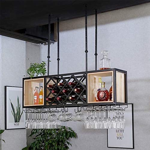 ZHSYXLB Weinregal an der Wand montiert – Weinregale höhenverstellbar, an der Decke montierte hängende Weinflaschenhalter, Weinglasregal aus Metall, Kelch, Stemware-Regale von ZHSYXLB
