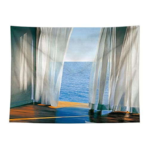 ZIYANG Landschaft Tapisserie - Meer Landschaft Urlaub Tapisserie | Fenster Wanddeko für Schlafzimmer Wohnzimmer Schlafsaal Home Wall Decor von ZIYANG