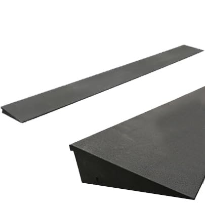 ZJIEX Türschwellenrampe Aus Gummi, 1-6cm Hohe Bordsteinrampe, Auffahrrampe Rollstuhlrampe, Tragbare Leichte Bordsteinkanten Rampe (Size : 50 * 10 * 3cm/(19.7 * 4 * 1.2in)) von ZJIEX