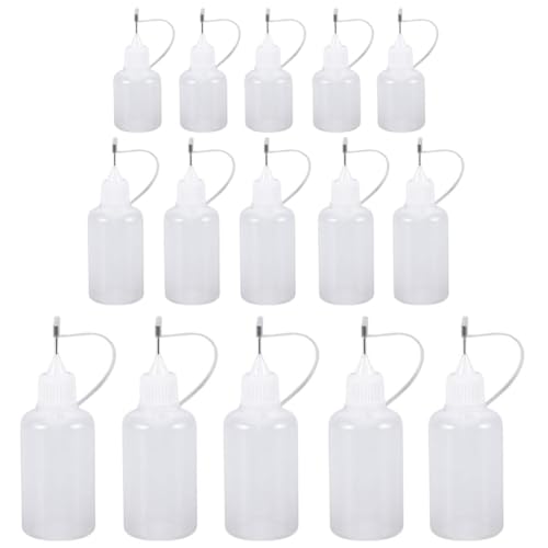 ZKSXOA 15 Stück Dosierflasche,Nadelflasche,Quetschflasche Klein,Spritzflasche,Plastikflasche,Leimflasche Leer,Kleine Plastikflaschen Zum BefüLlen, Mit Nadelspitze,5ml/10ml/15ml Leerfläschchen von ZKSXOA