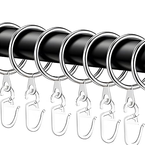 ZKSXOA 30 Stück Metall Vorhangringe Vorhang Hängend Ringe und Kunststoff Gardinenhaken für Fenster Tür Duschvorhänge von ZKSXOA