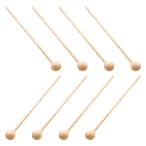 ZKSXOA 8 Stück Holzschlägel, Schlägel Mallet Drumsticks, Holzschlägel Marimba, Schlägel Klangstäbe, für Xylophon, Holzblock Glocken Kinder Anfänger Erwachsene von ZKSXOA
